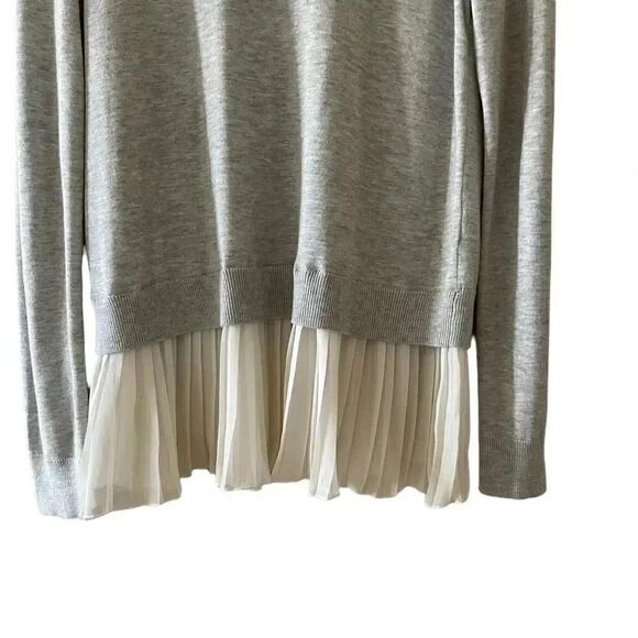 Nordstrom Chelsea 28 pleated hem sweater w/ split back Office Career SZ M #1400 - Picture 3 of 14